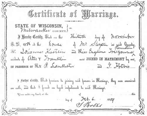 Marriage certificate