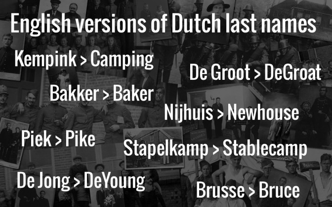 English versions of Dutch last names