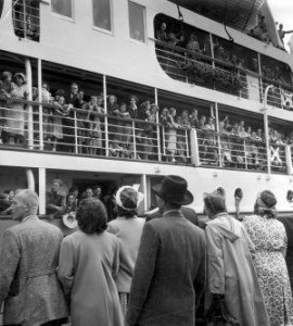 Emigrant ship leaving