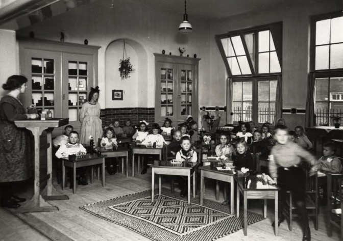 Young children in class