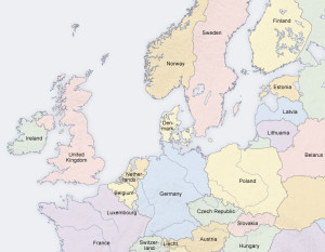 Map of northern Europe