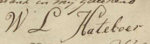 1841 signature of Willem Lucas Hateboer