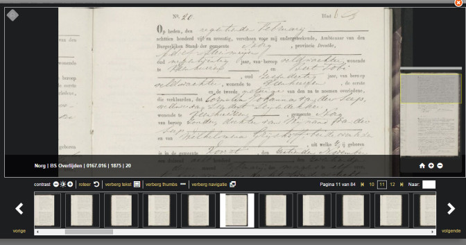 Death record of Cornelia Johanna van der Seep in the image viewer