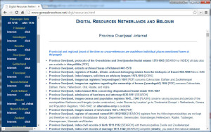 Digital Resources Netherlands and Belgium (screenshot)