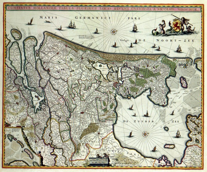 Map of Holland (the province). Nicolaas Visscher, 1682 (public domain)