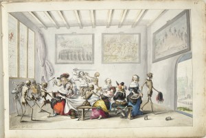 Merry party disturbed by death. Gesina ter Borch, 1660.
