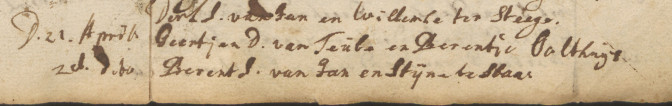 Baptism of Geertjen Oolthuijs, 1731