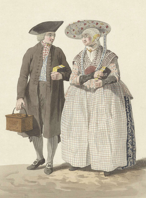 Man and woman in traditional clothes