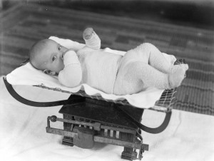 baby on scales