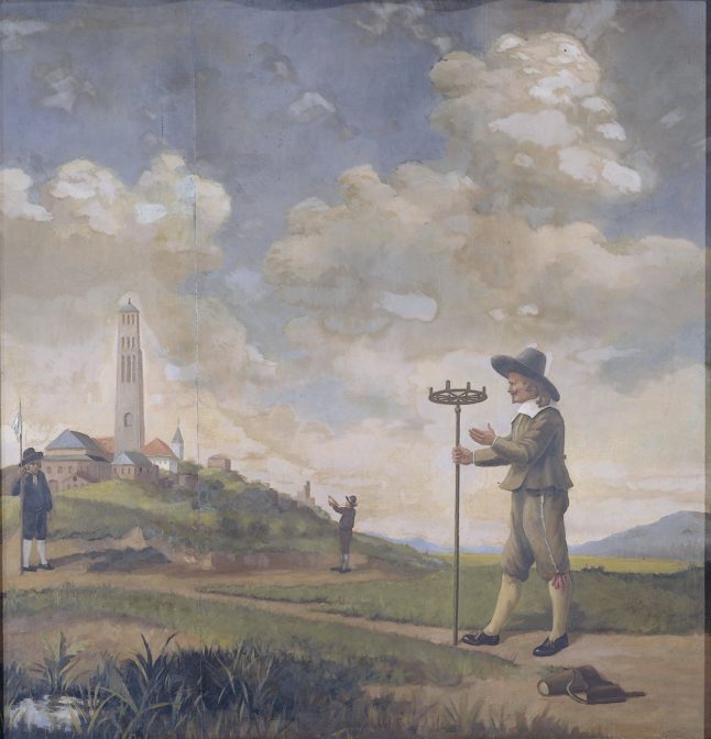 surveyor measuring land