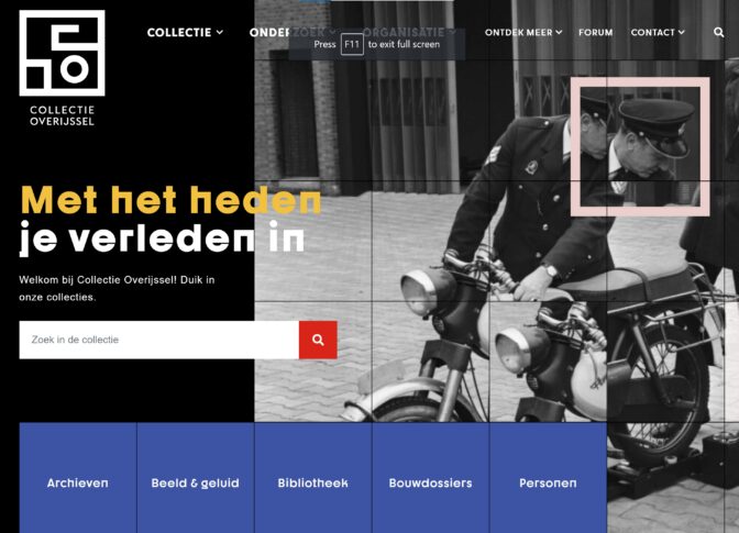 screenshot Collectie Overijssel website