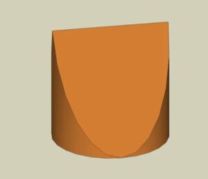 3D shape that looks like a triangle from the left, a square from the front, and a circle from the bottom