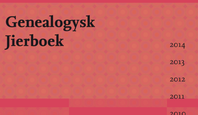 cover of the genealogysk jierboek